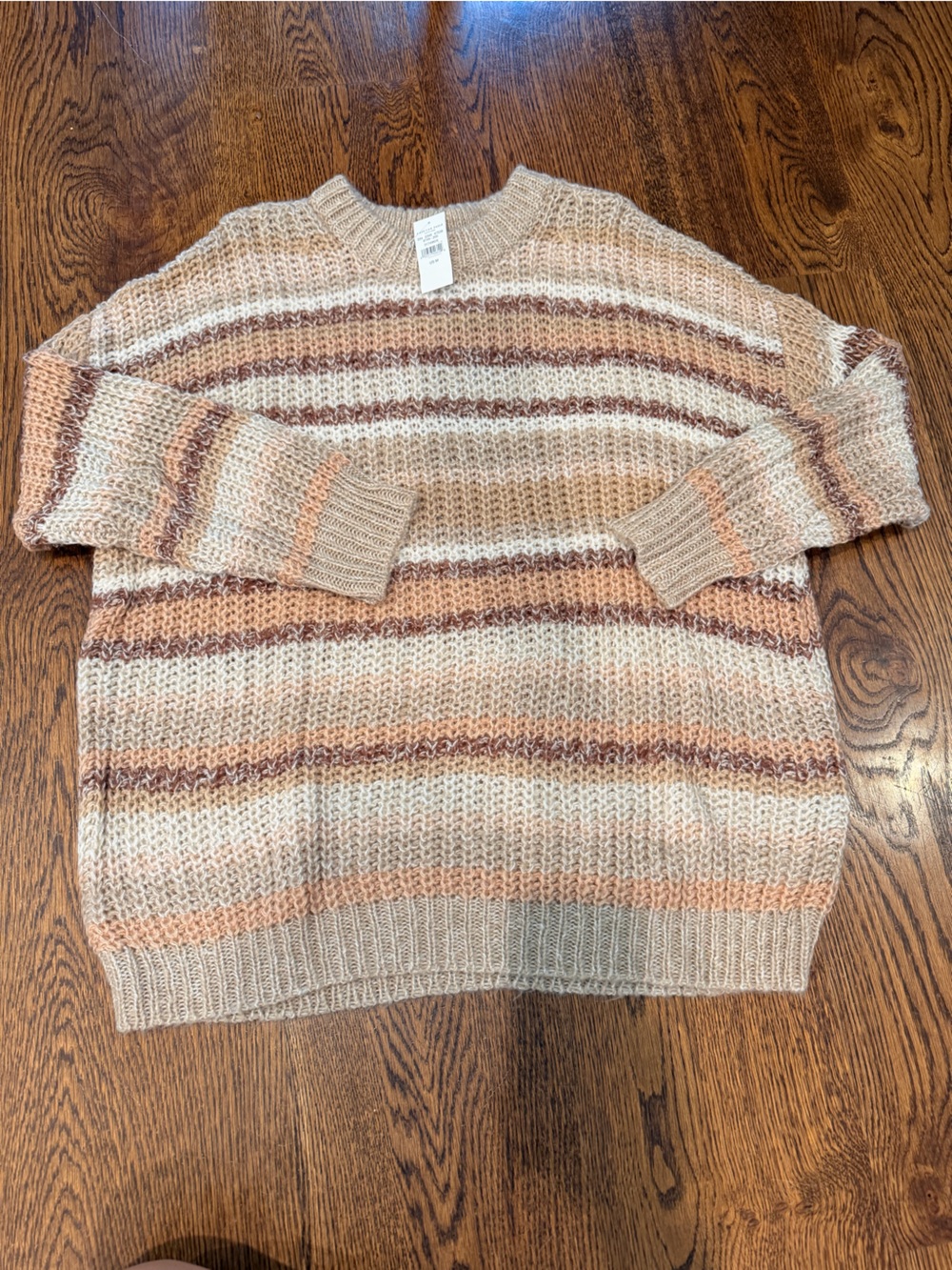 American Eagle Outfitters Striped Knit Sweater in Beige, Cream & Brown